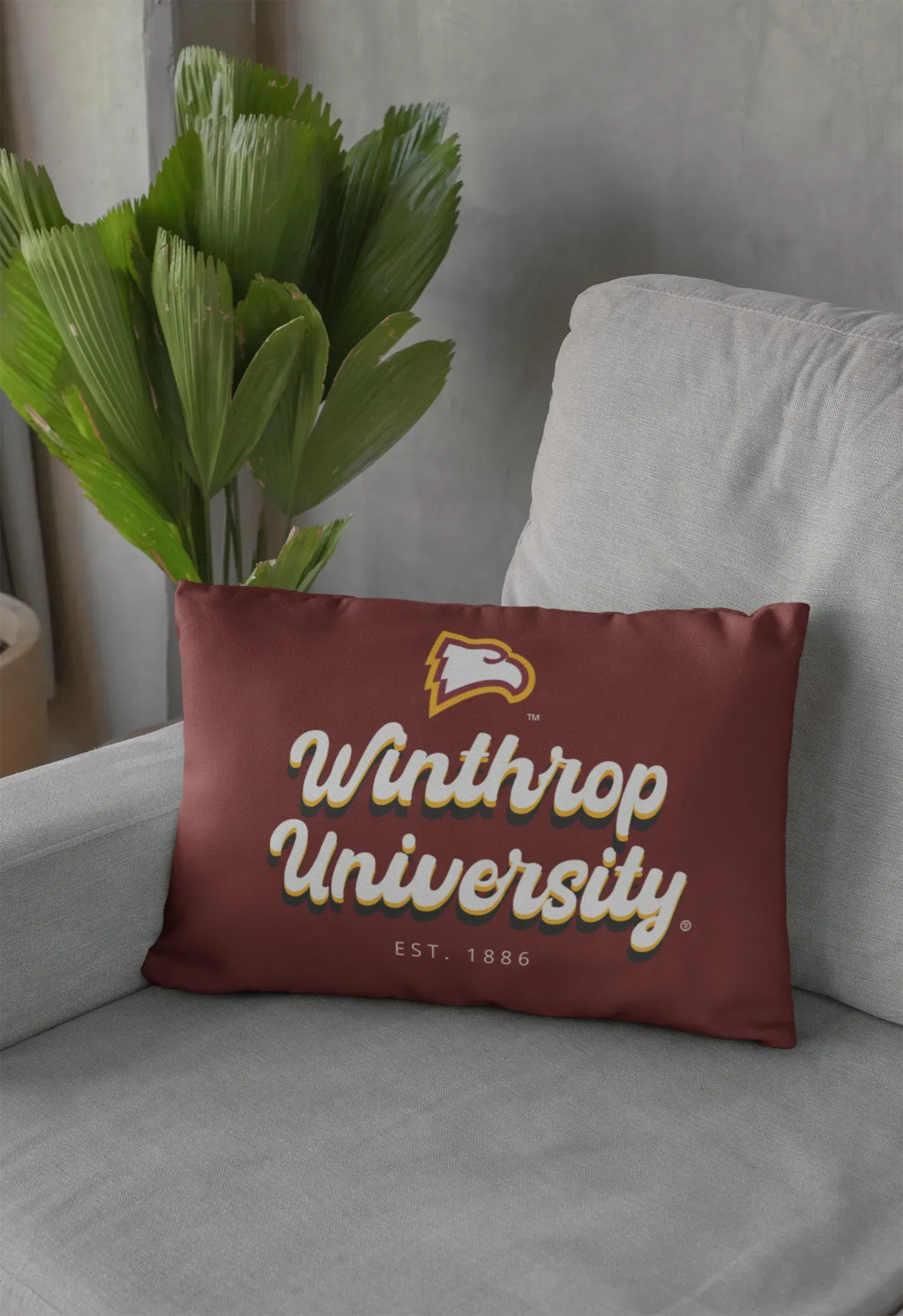 Winthrop University Retro Lumbar Pillow Cover Pillow Covers