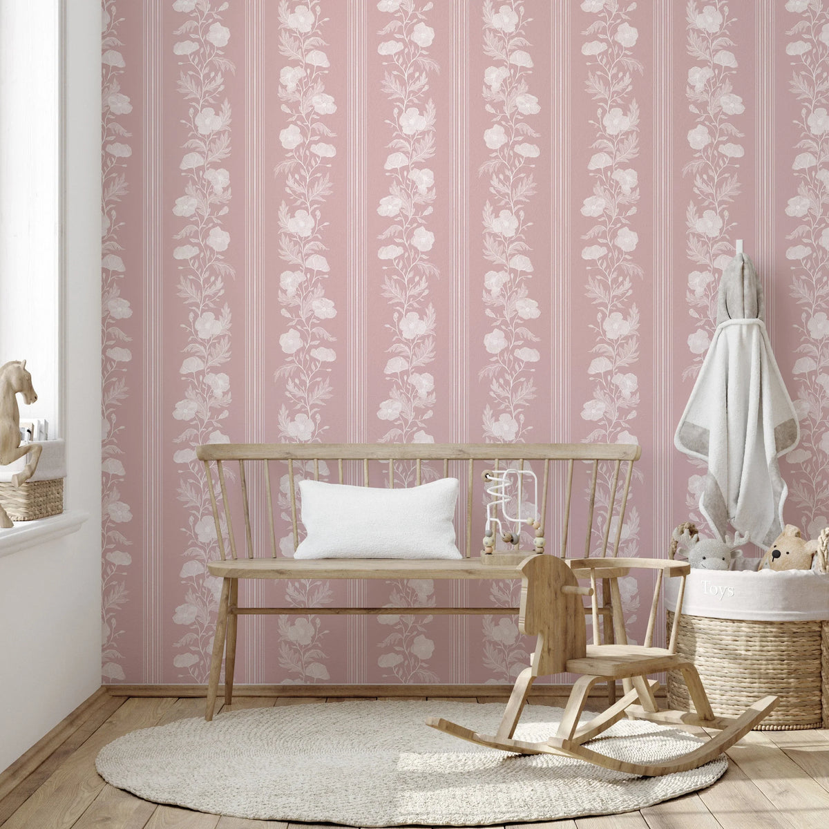 Juliet Peel & Stick Wallpaper by RNM Arts | Floral Dorm Decor | Campus Greek Fit