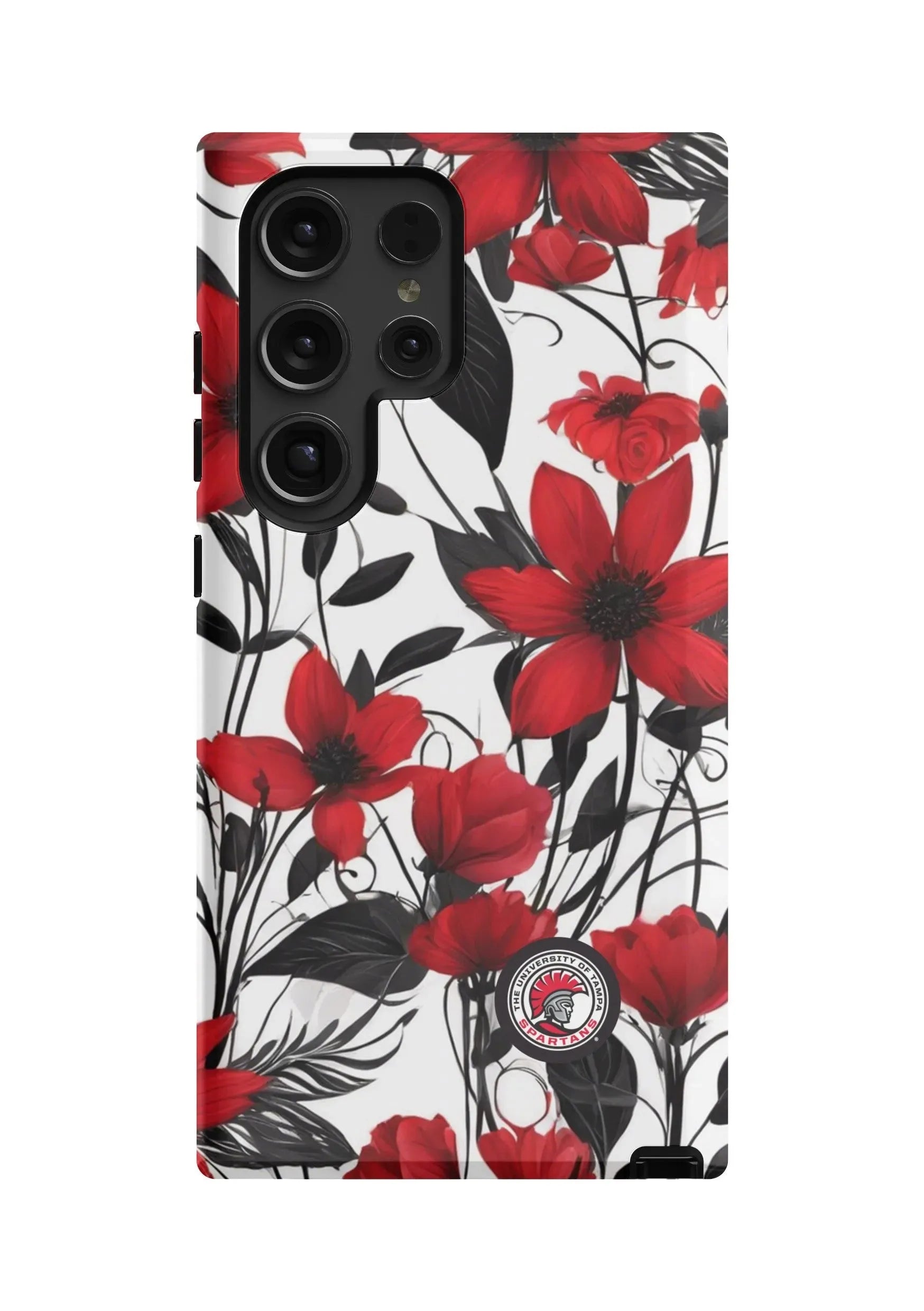 University of Tampa Samsung Galaxy 24, 23 Mobile Phone Case - Bold Floral Gloss Mobile Phone Cases