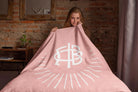 Gamma Phi Beta XL 60x80 Sherpa Throw Blanket - Crescent Blush Throw Blankets