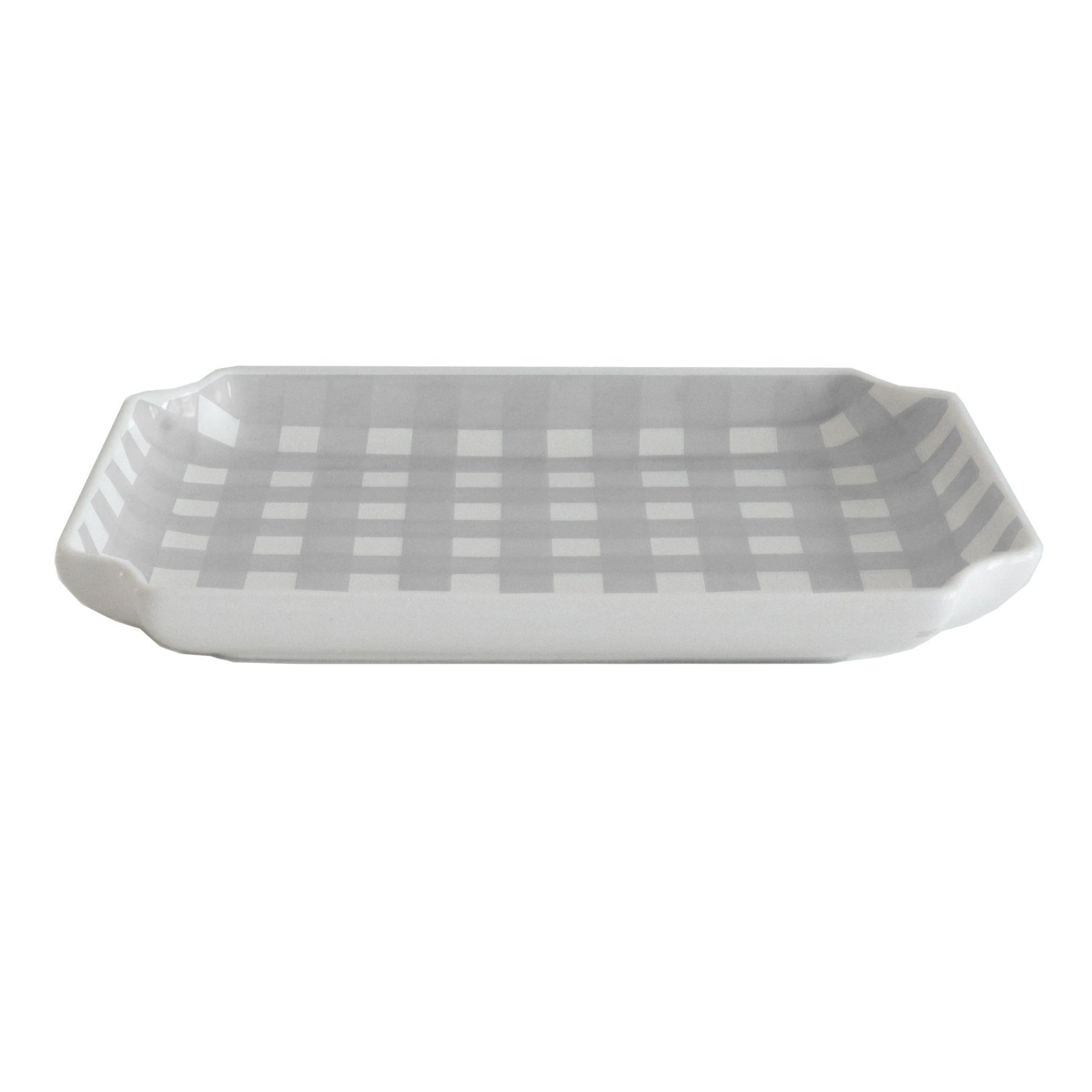 Pastel Gingham Decorative Tray – Dorm Room Accent & Desk Organizer
