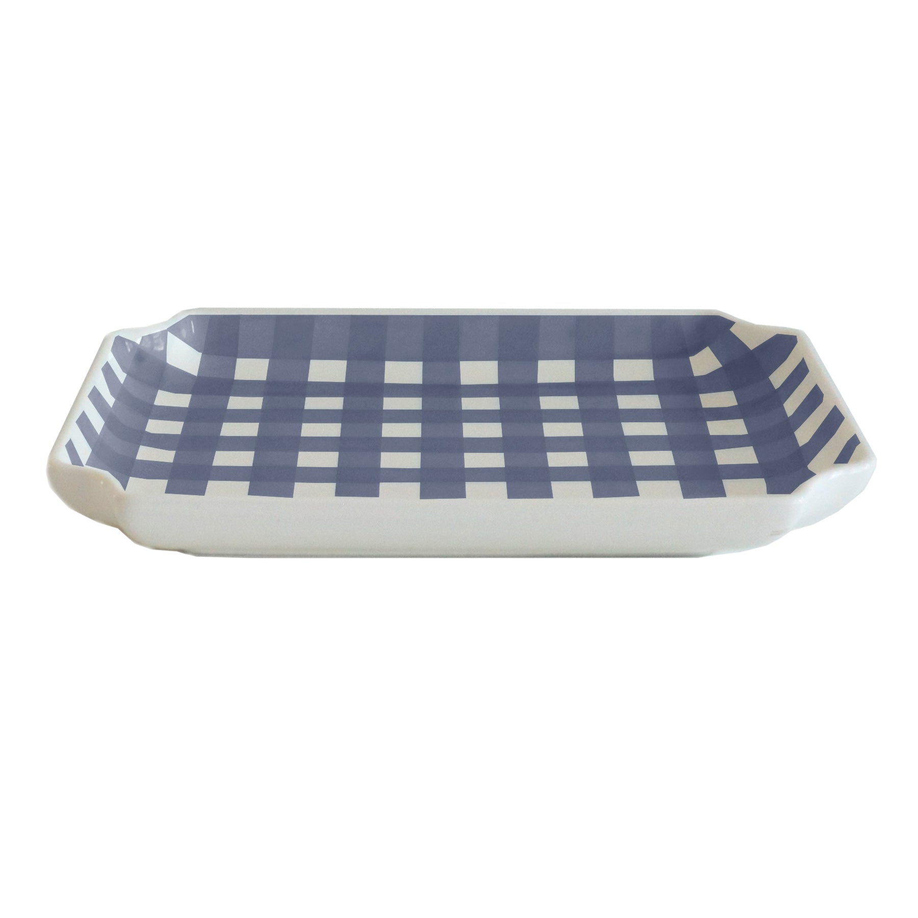 Pastel Gingham Decorative Tray – Dorm Room Accent & Desk Organizer