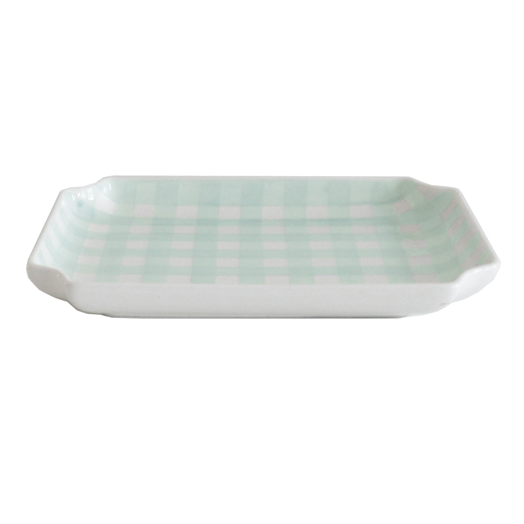 Pastel Gingham Decorative Tray – Dorm Room Accent & Desk Organizer