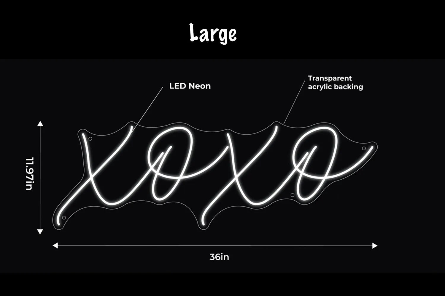 XOXO LED Neon Sign w/ Dimmer Neon Signs