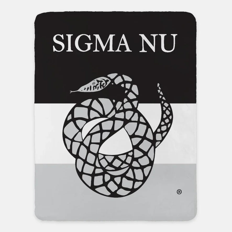 Sigma Nu XL 60x80 Sherpa Throw Blanket - Flag Black Throw Blankets