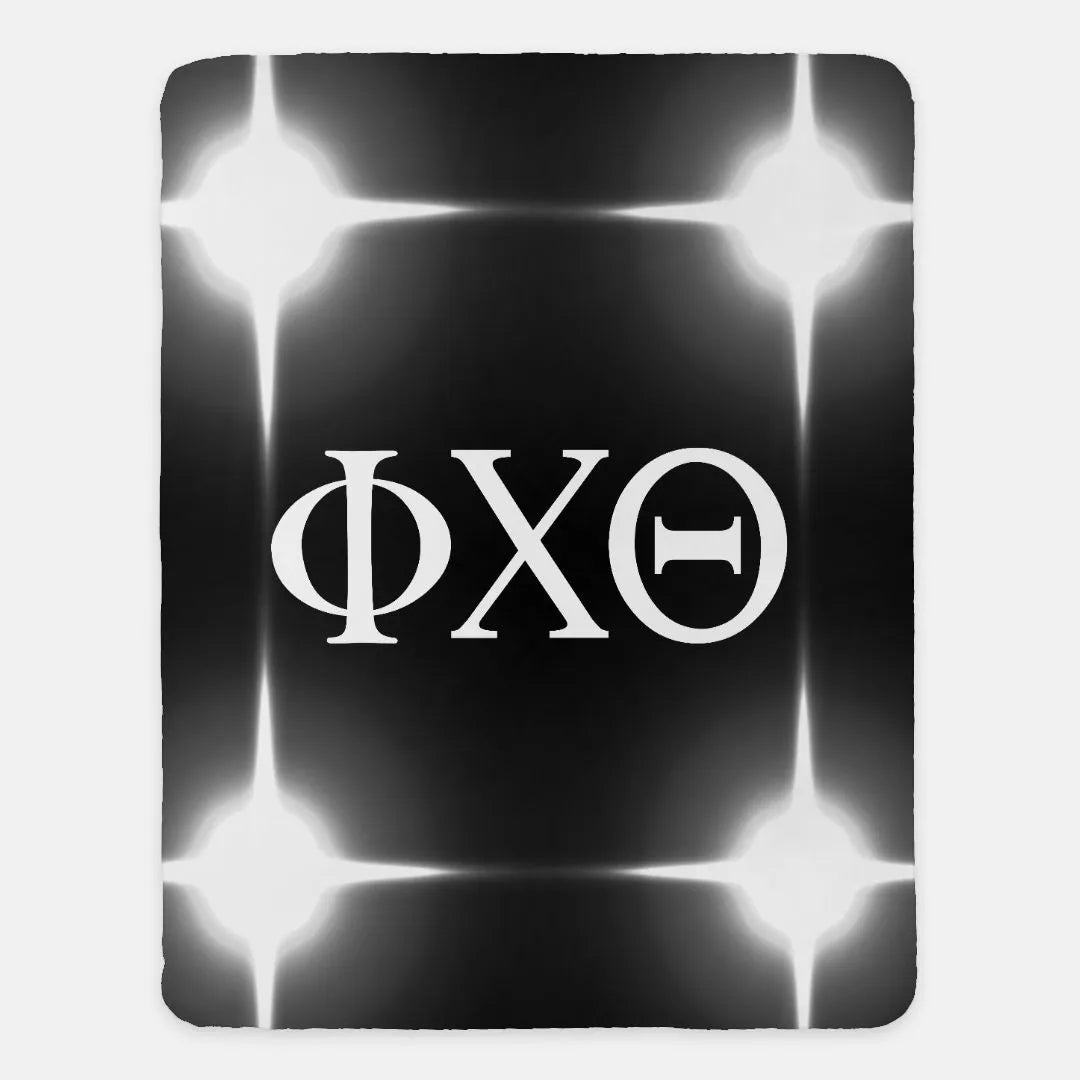 Phi Chi Theta XL 60x80 Sherpa Blanket - Black Flashing LIghts | Decor