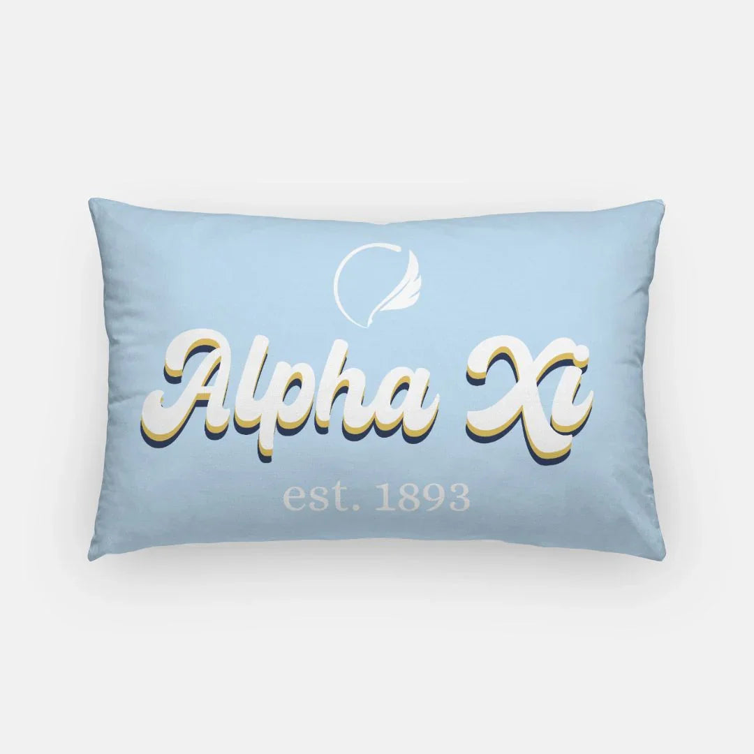 Alpha Xi Lumbar Throw Pillow Cover - Retro | AXiD Gifts & Decor
