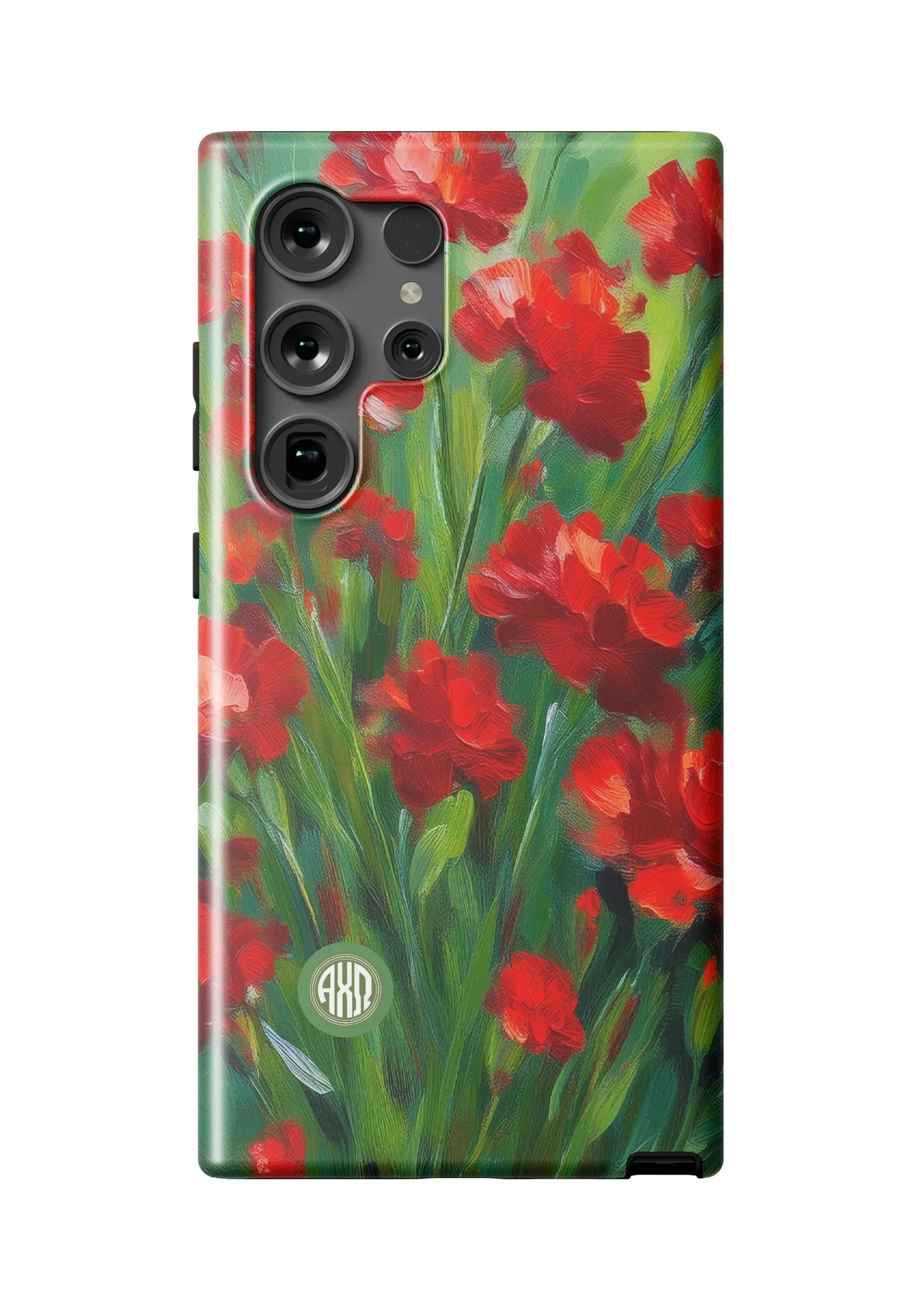 Alpha Chi Omega Samsung Galaxy 24, 23 Mobile Phone Case - Bold Carnations Matte Mobile Phone Cases