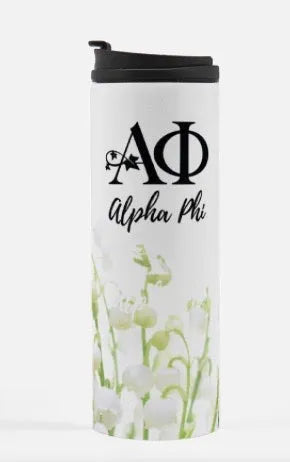 Alpha Phi Thermal Tumbler - Lillies 16 oz. Drinkware