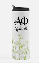 Alpha Phi Black Thermal Tumbler - Lillies 16 oz. | Travel Mug | APhi Gifts