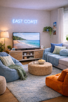 EAST COAST LED Neon Sign w/ Dimmer | Dorm Wall Sign | Bedroom Sign