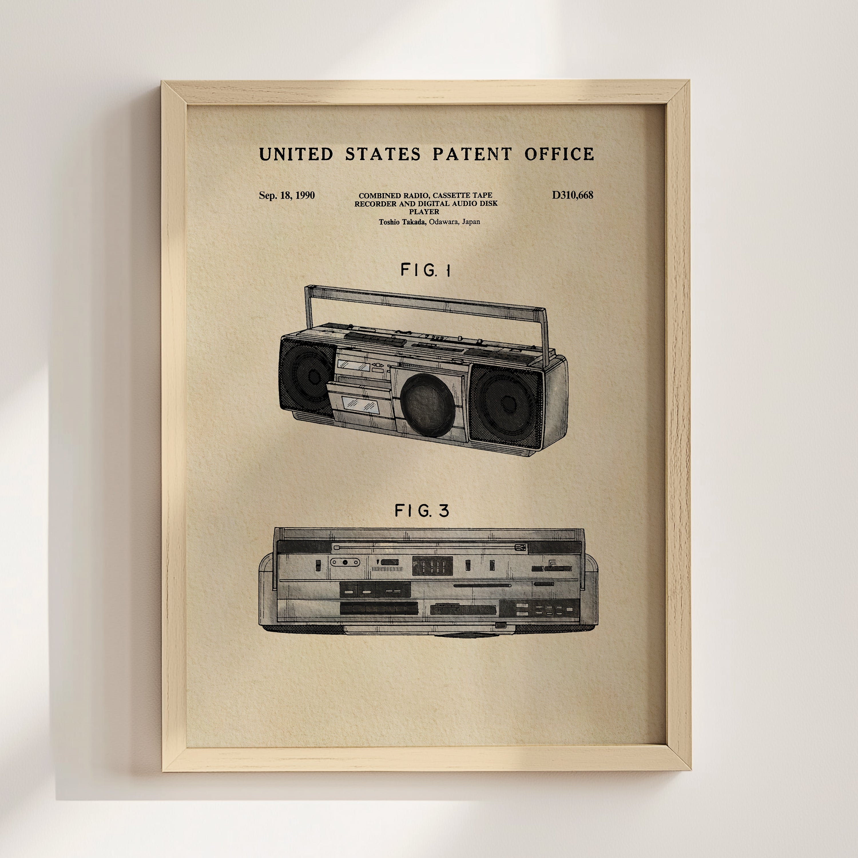 Boombox US Art Print | Dorm Decor for Guys | Music Themed Wall Art