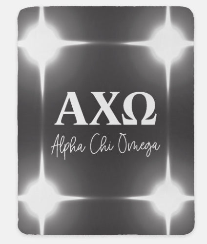 Alpha Chi Omega XL 60x80 Sherpa Blanket - Flashing Lights | AXO Gifts