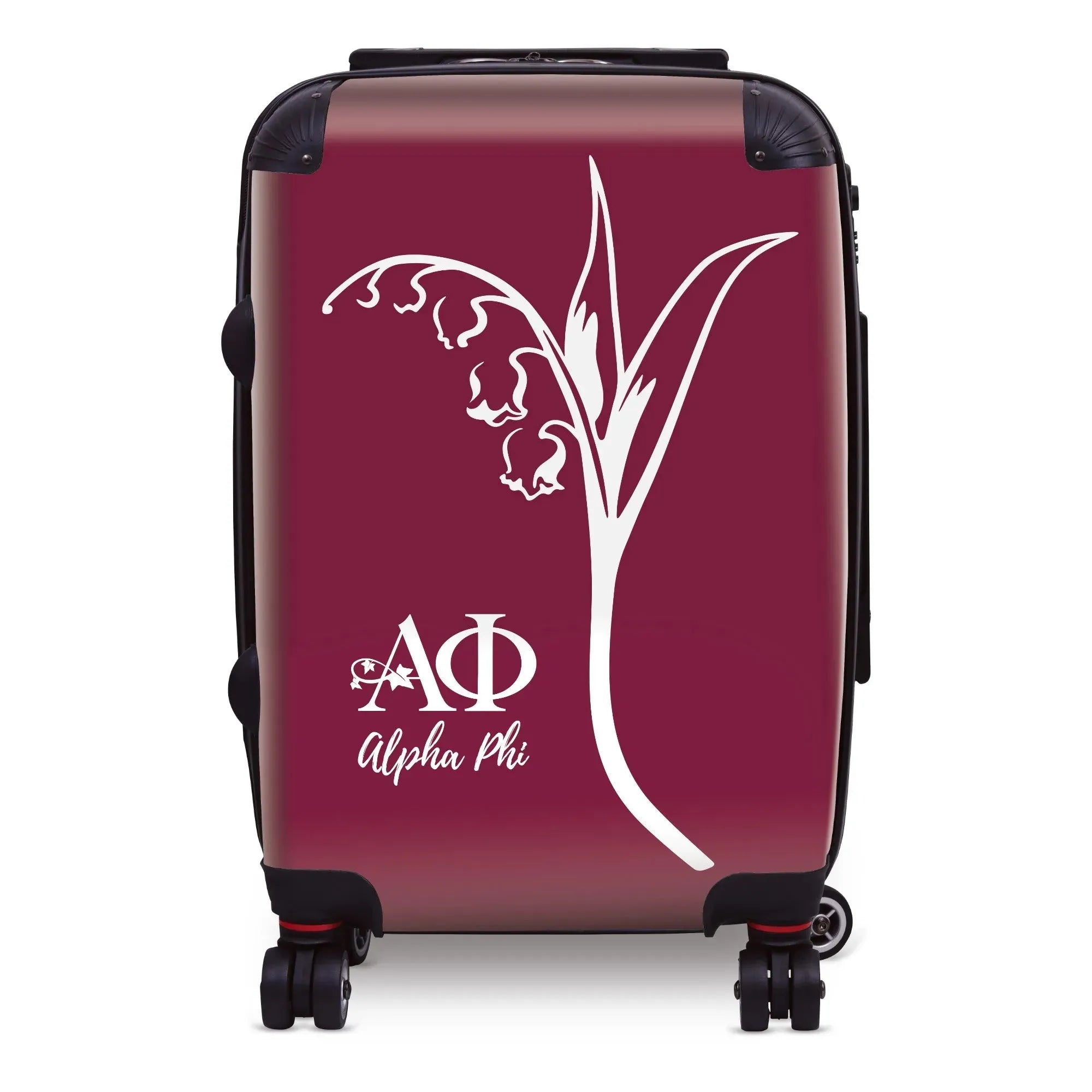 Alpha Phi Carry-on Suitcase - Modern Lily of the Valley Suitcases