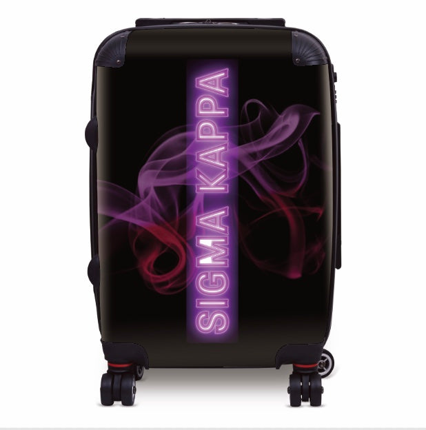 Sigma Kappa 20" Carry-on Suitcase Luggage Neon | Custom Sig Kap Gifts