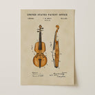 Violin US Patent Art Print | Music-Themed Dorm Decor | Wall Art | Campus Greek Fit
