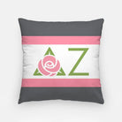 Delta Zeta Pillow Cover - Greek Letters and Stripes 18" | Custom Gifts | Official Merchandise | Festive Fit Home