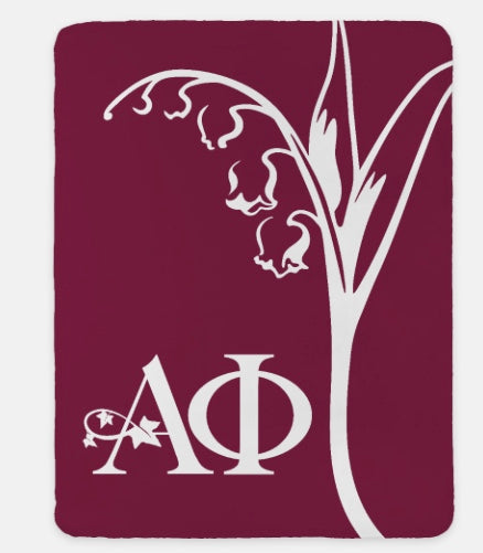 Alpha Phi XL 60x80 Sherpa Blanket - Modern LIly | Custom APhi Gifts