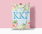Kappa Kappa Gamma Sherpa Blanket XL 60x80 Blue Floral | KKG Gifts