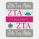 Zeta Tau Alpha XL 60x80 Sherpa Blanket - Stripes | ZTA Gifts & Merch