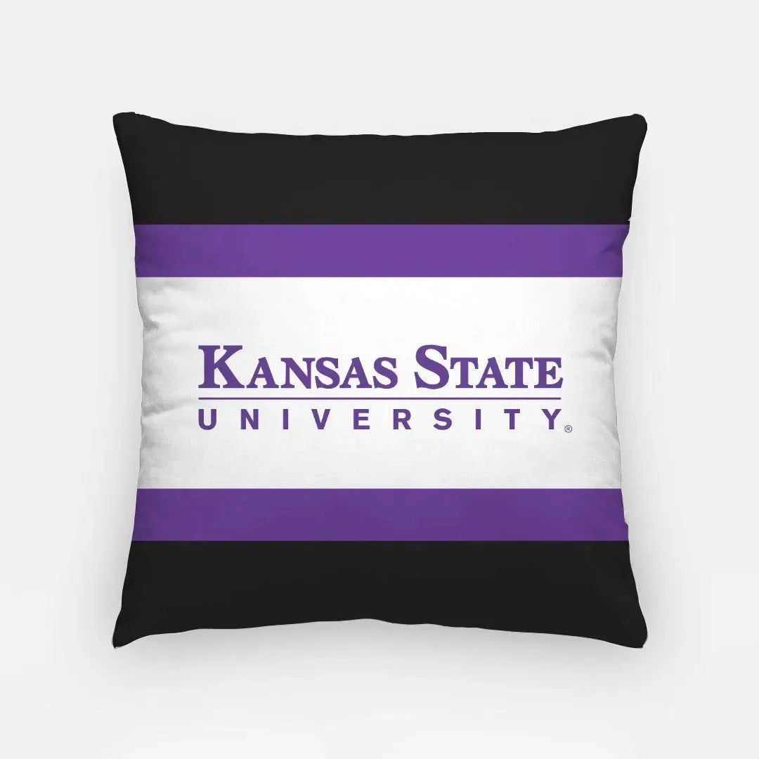 Kansas State University 18" Throw Pillow Cover - Stripes Pillow Covers