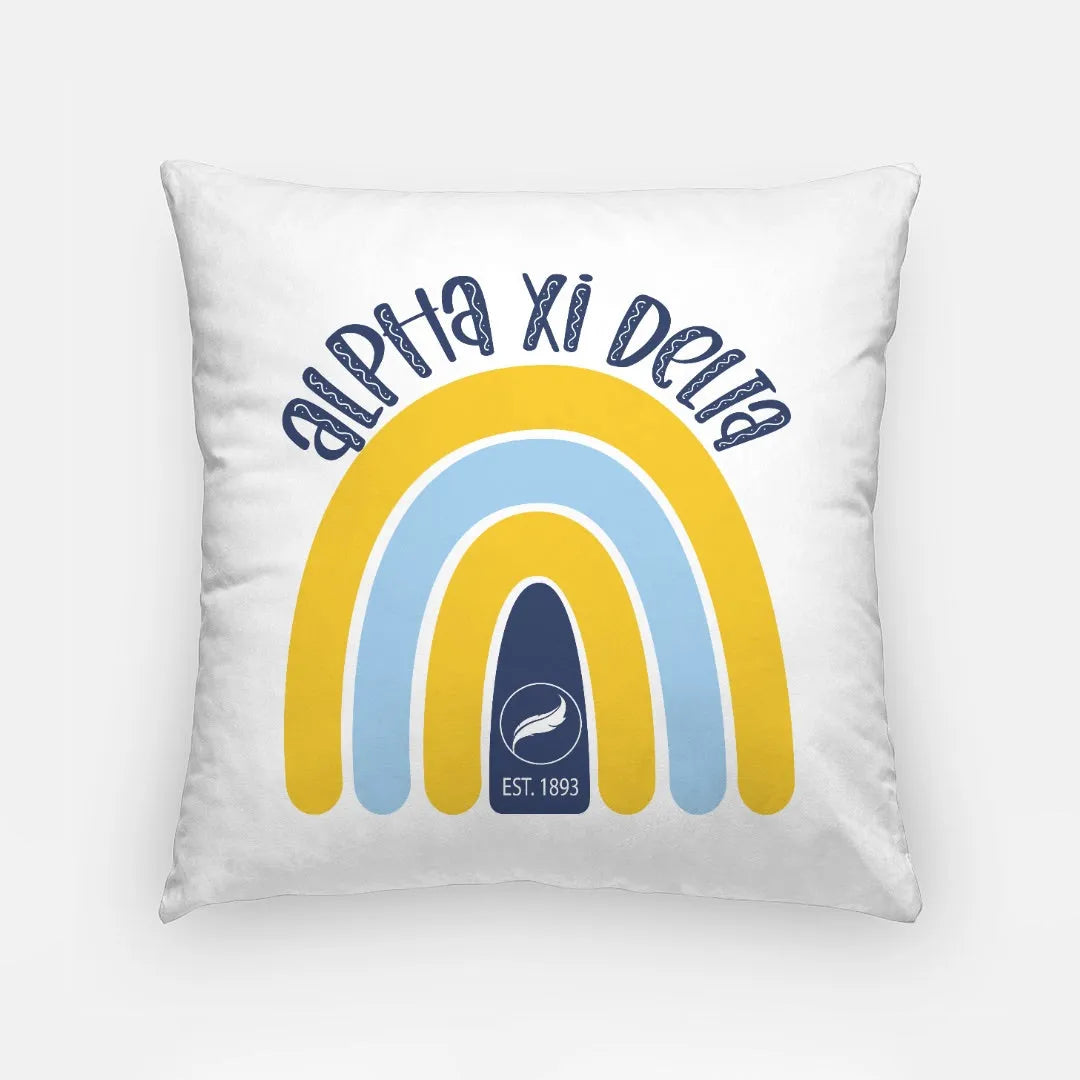 Alpha Xi Delta Pillow Cover - Rainbow 18" | Official Custom Gifts | Festive Fit Home