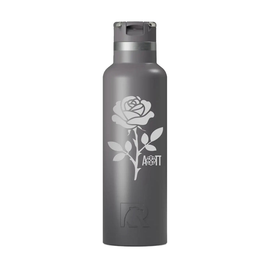 Alpha Omicron Pi RTIC 20 oz Journey Ceramic Lined Water Bottle -Rose