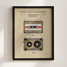 Cassette Tape Archival US Patent | Music Themed Dorm Decor | Wall Art