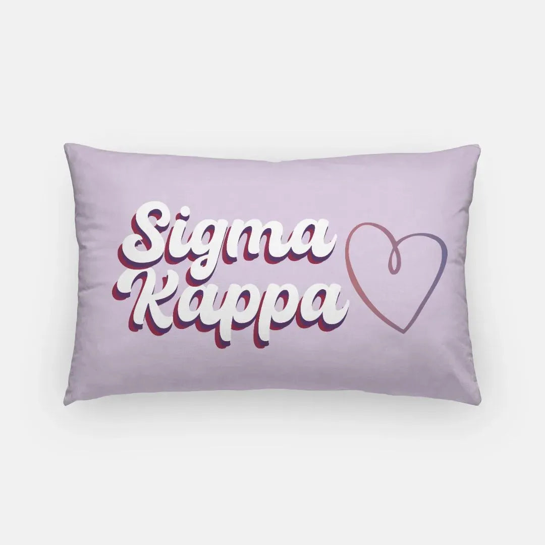 Sigma Kappa Retro Lumbar Pillow Cover Pillow Covers
