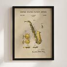 Saxophone US Patent Art Print | Music Themed Dorm Decor