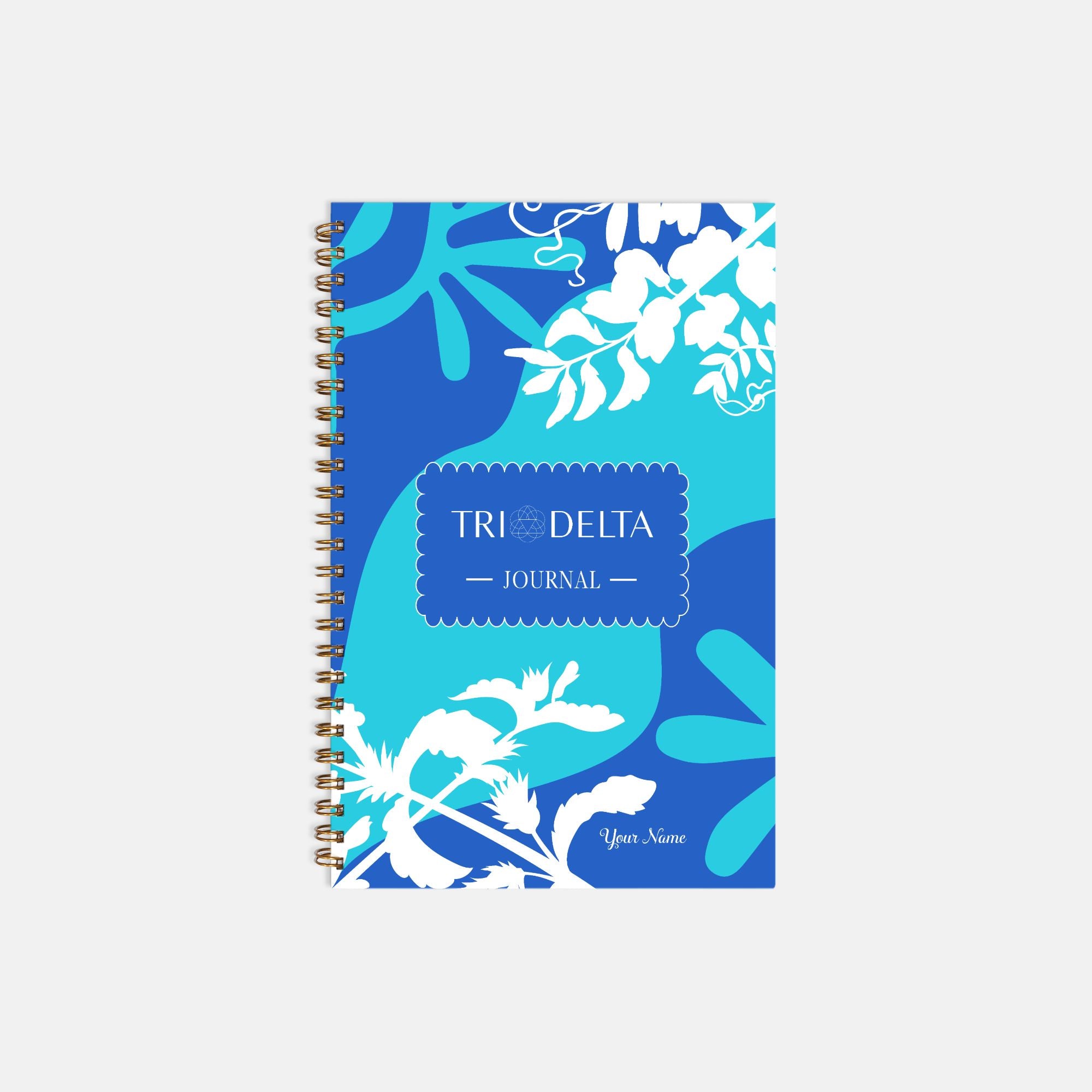 Tri Delta Personalized Notebook Journal - Abstract Leaves