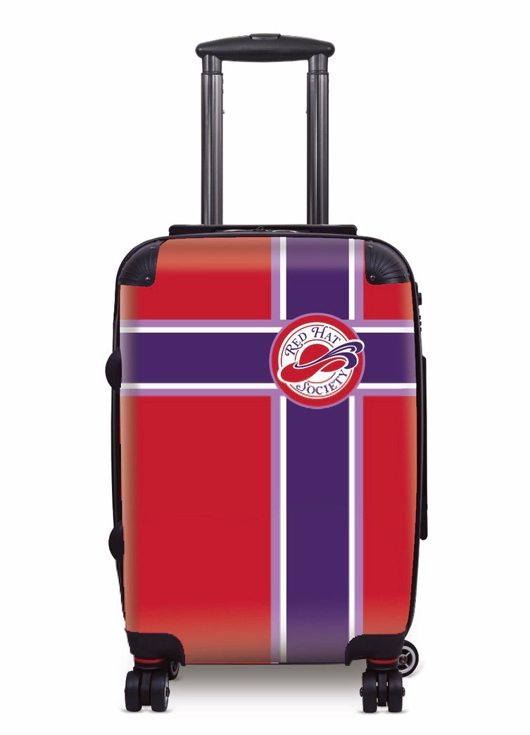 Red Hat Society 20" Carry-on Suitcase Luggage - Stripes Suitcases