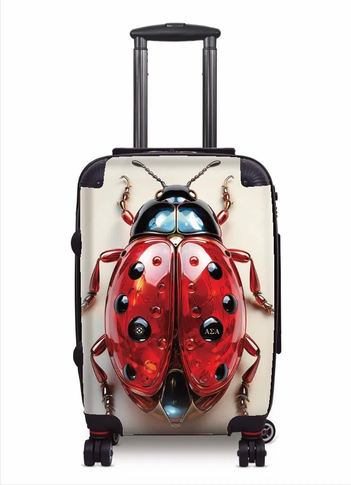 Alpha Sigma Alpha Carry-on Suitcase - Jeweled Ladybug Suitcases
