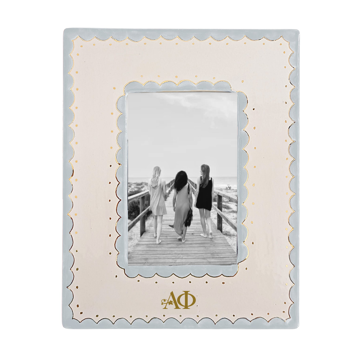 Alpha Phi Scallop Photo Frame | Big Little Gift | Sister Keepsake