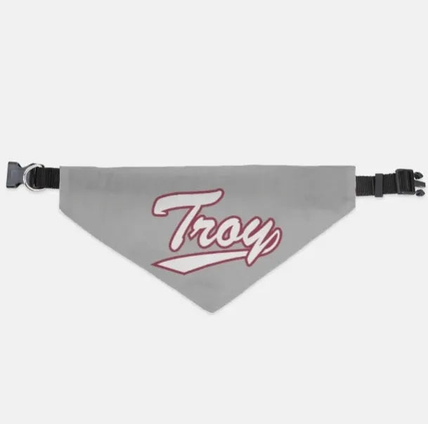 Troy Pet Bandana - Gray Script XL Pet Bandanas