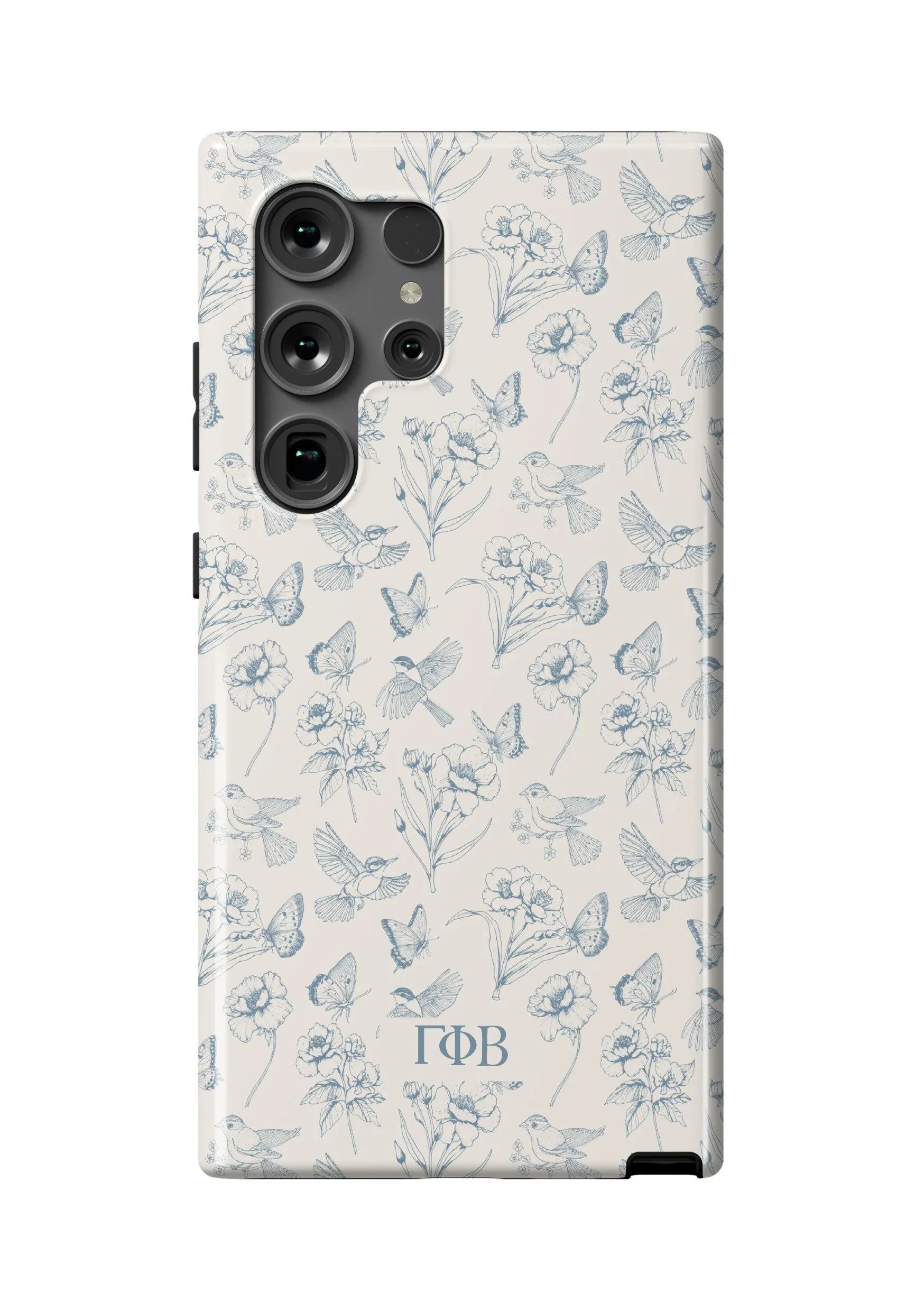 Gamma Phi Beta Samsung Galaxy 24, 23 Mobile Phone Case - Vintage Floral Gloss Mobile Phone Cases