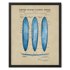Surfboard US Patent Art Print - Blue | Coastal-Themed Dorm Decor | Campus Greek Fit