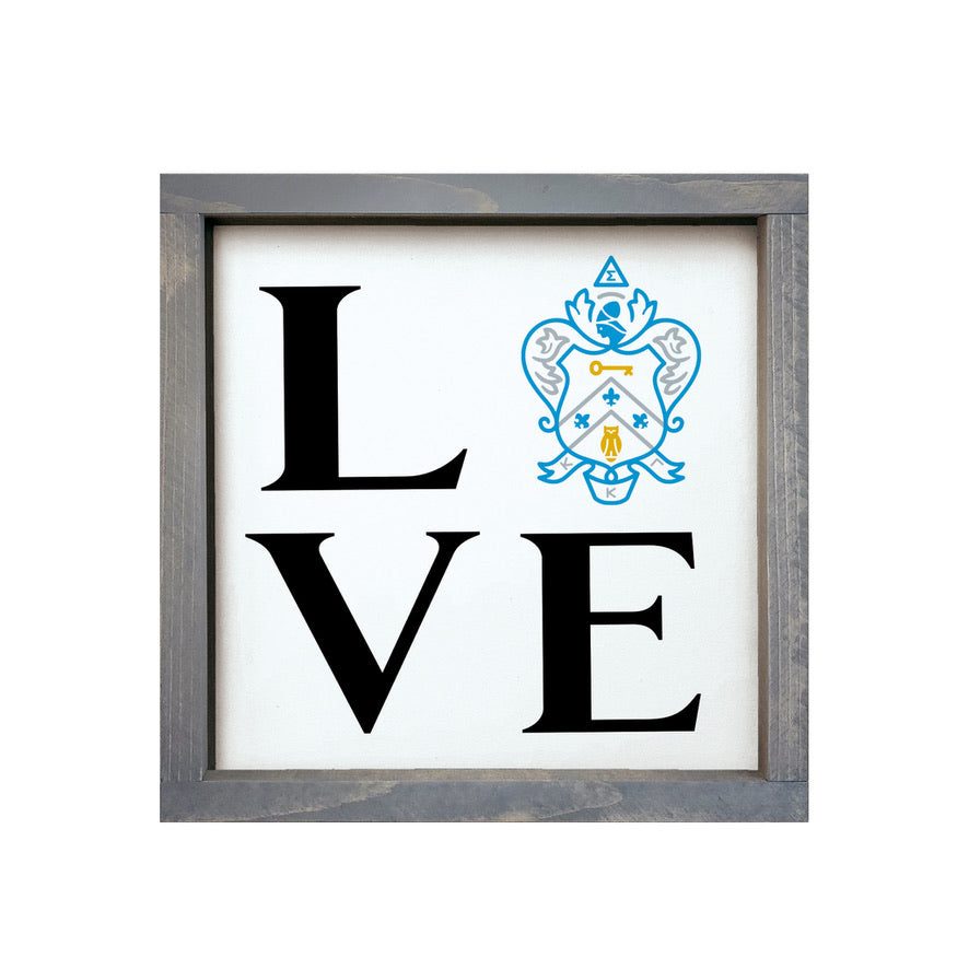 KKG 12x12 Wood Framed Sign - LOVE |Kappa Kappa Gamma Wall Art | Gifts