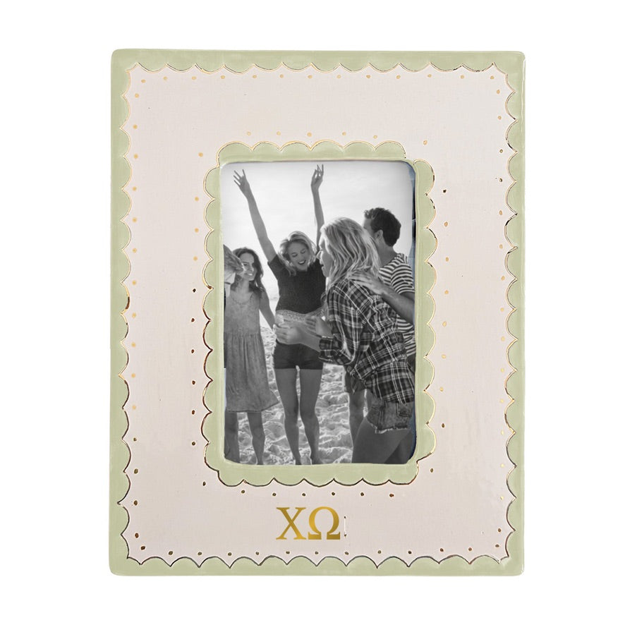 Chi Omega Scallop Picture Frame | Big Little Sister Keepsake | XO Gifts