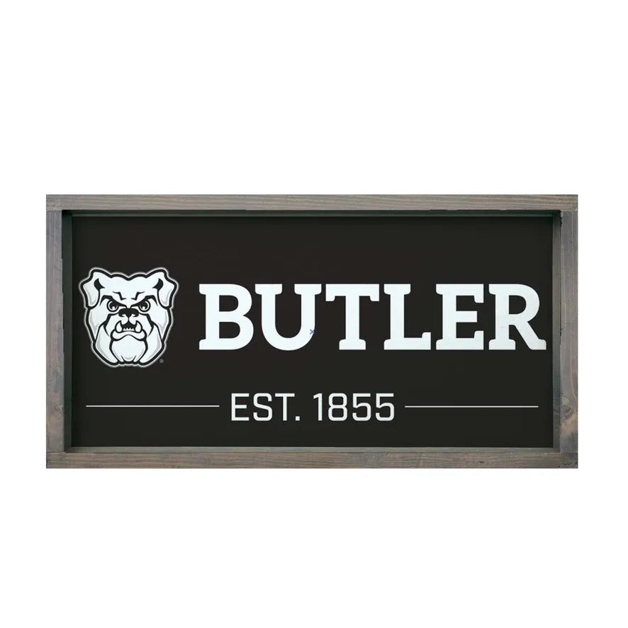 Butler University Wood Framed Sign 12x24 | Wall Art | Gifts & Decor | Campus Greek Fit