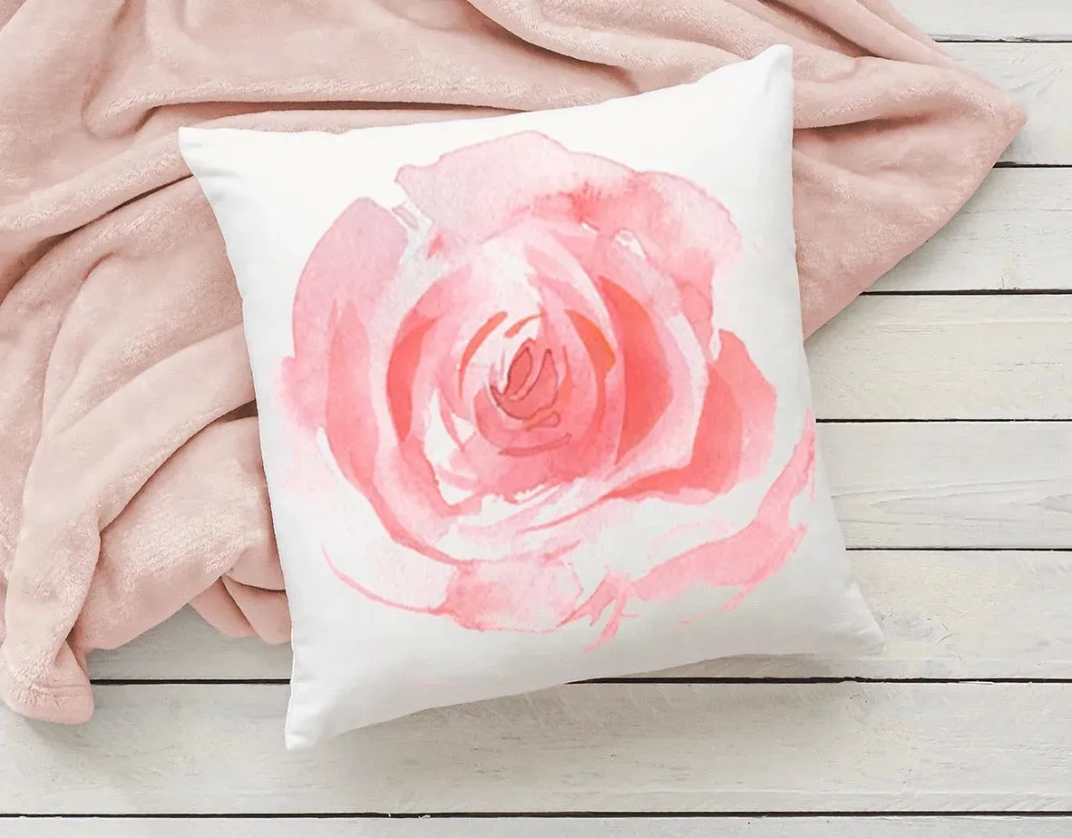 Pink Roses Throw Pillow Cover 18" Pillow Covers