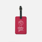 Alpha Gam Luggage Tag (Set of 2) - Red Rose | AGD Travel Accessories | Campus Greek Fit