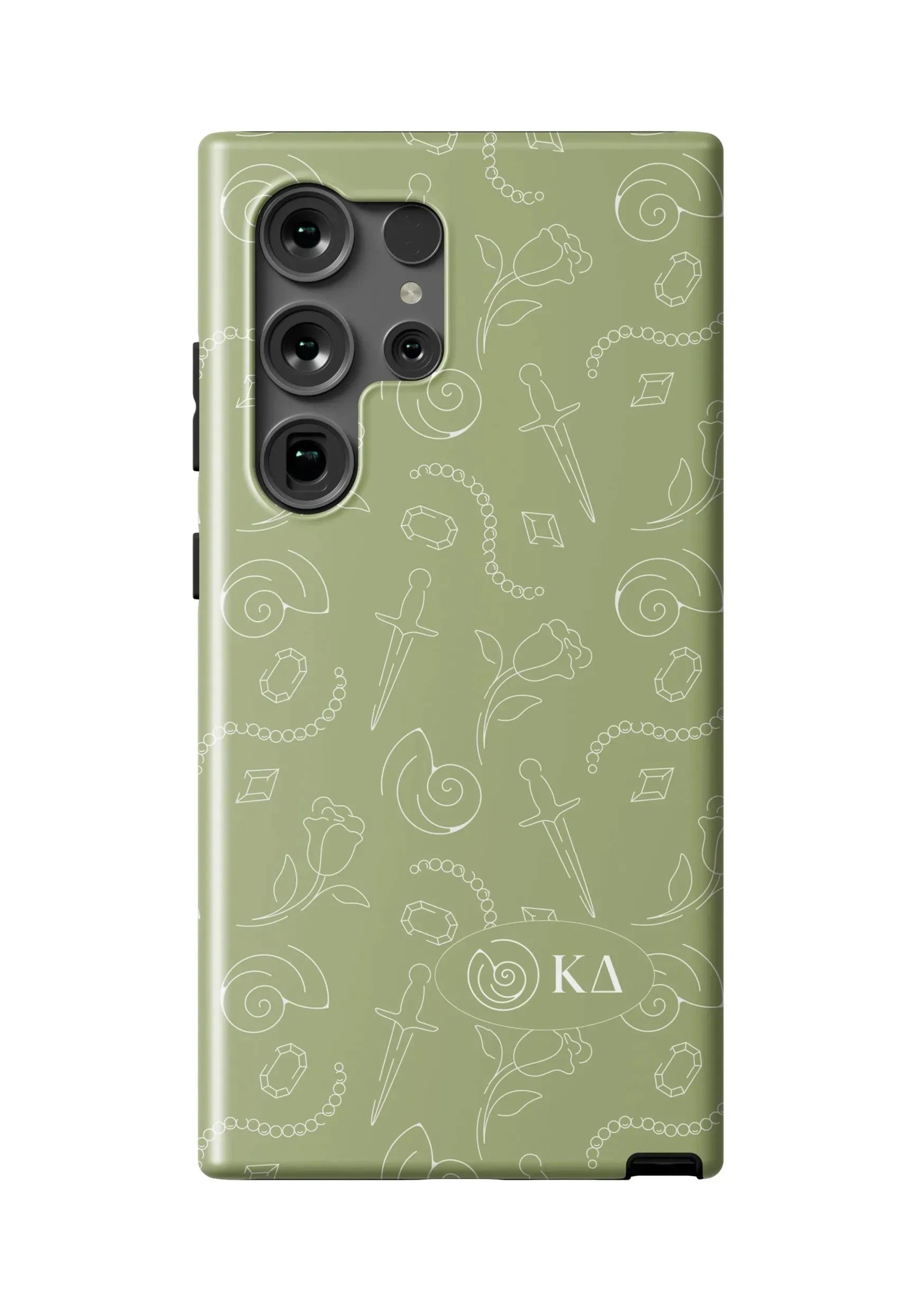 Kappa Delta Samsung Galaxy 24, 23 Mobile Phone Case - Olive Icons Matte Mobile Phone Cases