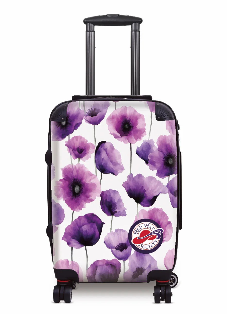 Red Hat Society Carry-on Luggage - Purple Petals Suitcases