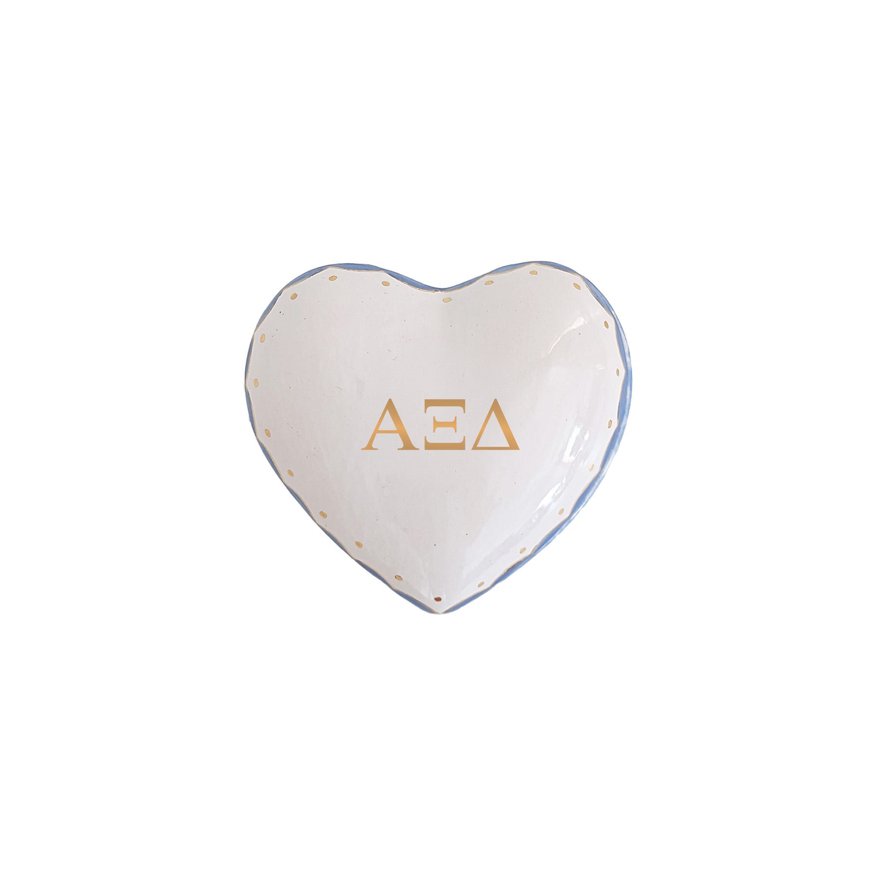 Personalized Alpha Xi Delta Gold Monogrammed Heart Box | Sorority Gift