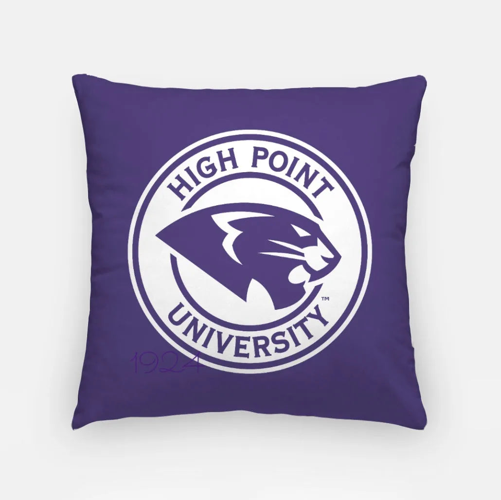 High Point University Panther Seal Pillow Cover 18" Purple Pillow Covers