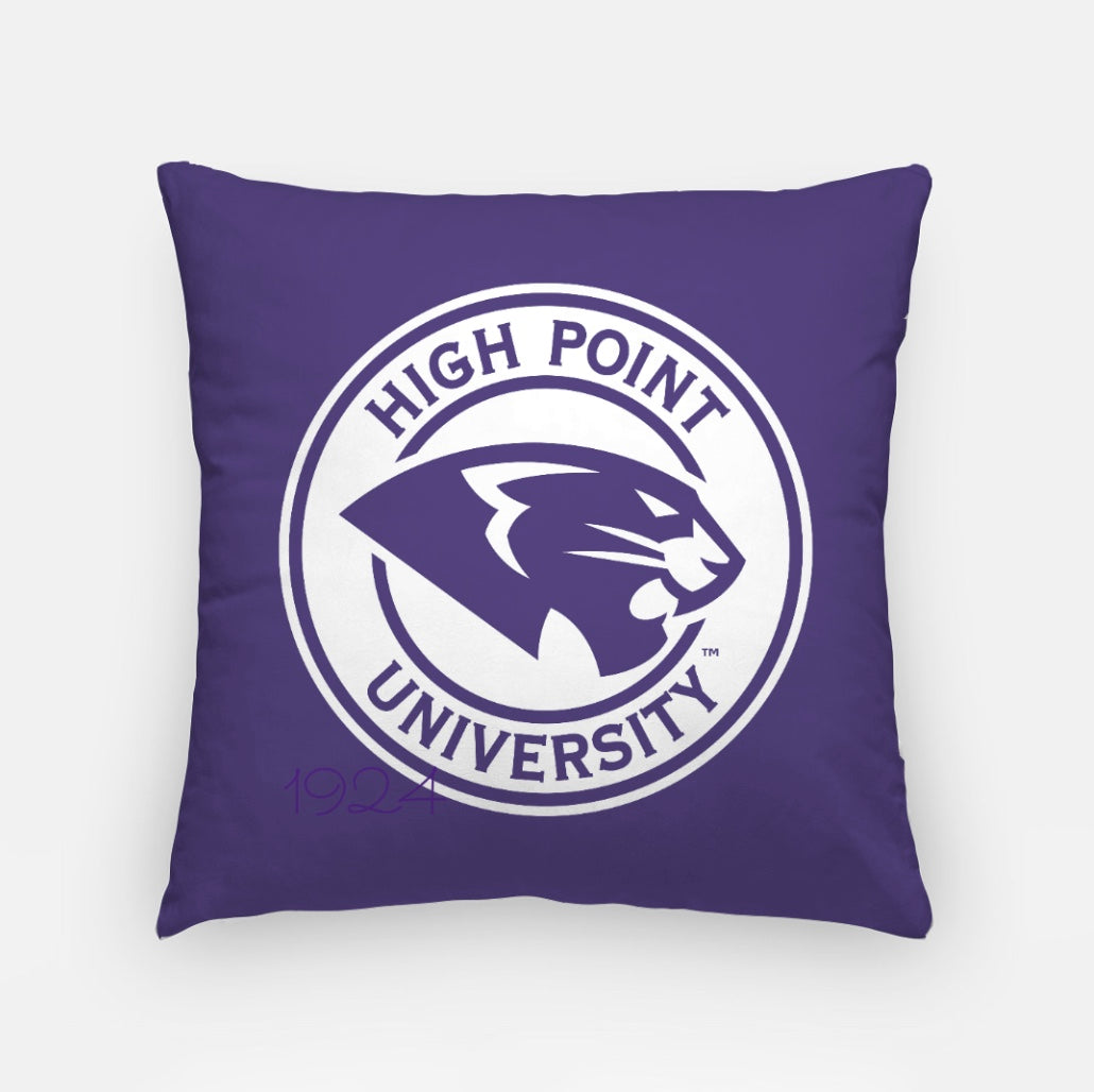 High Point University Panther Seal Pillow Cover 18" - HPU Dorm Decor