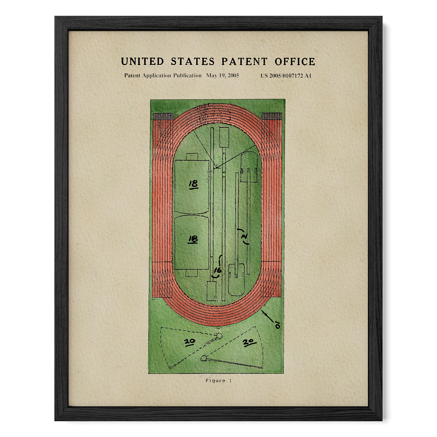 Running Track US Art Print | Sports-Themed Dorm Decor | Wall Art | Campus Greek Fit