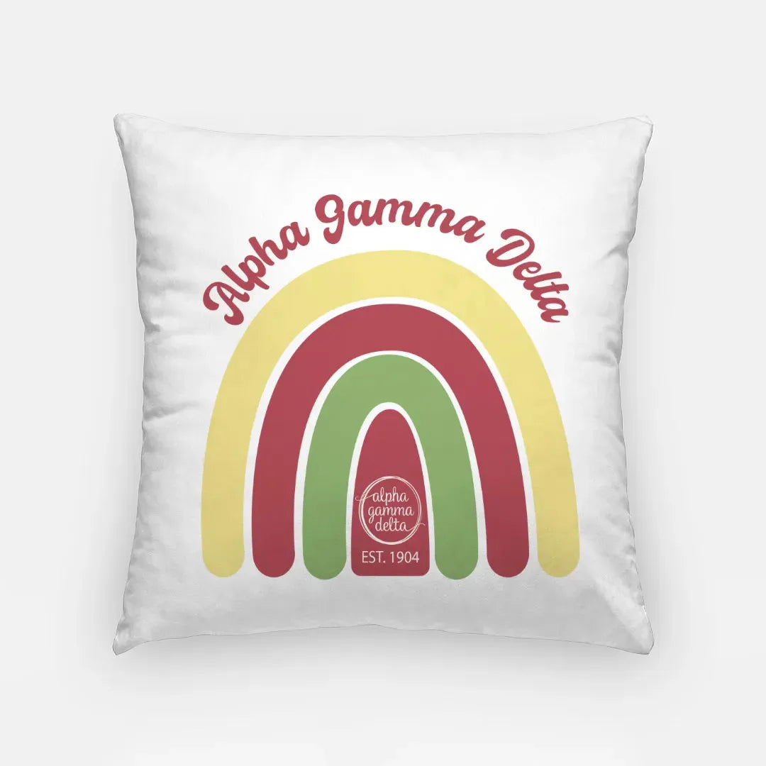 Alpha Gamma Delta 18" Rainbow Throw Pillow Cover Pillow Covers