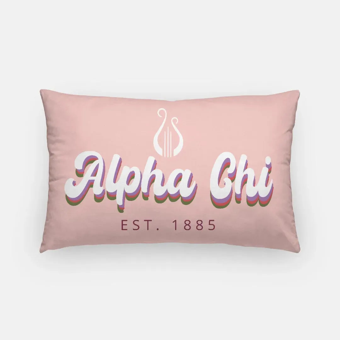 Alpha Chi Lumbar Pillow Cover - Retro Pillow Covers